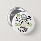 Halloween Ghost Tennis Player Retro Spooky Saison Button (Vorne & Hinten)