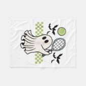 Halloween Ghost Tennis Player Retro Spooky Saison Fleecedecke (Vorderseite (Horizontal))