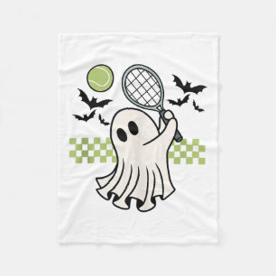 Halloween Ghost Tennis Player Retro Spooky Saison Fleecedecke