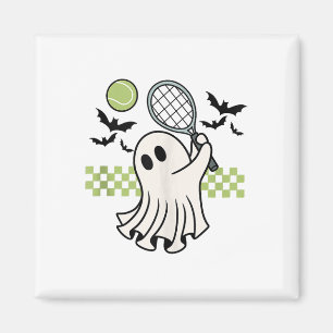 Halloween Ghost Tennis Player Retro Spooky Saison Magnet