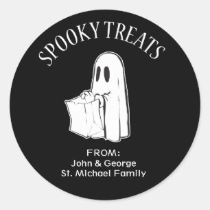 Halloween Ghost Trick oder Treat Labels Runder Aufkleber