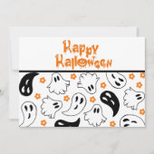 Halloween Ghost Typografie Zitat Flat Gruß Karte (Vorderseite)