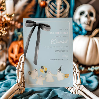 Halloween Ghost und Black Bow Geburtstag Einladung