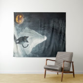 Halloween Ghost und Black Cat Wandteppich (Beispiel (Horizontal))