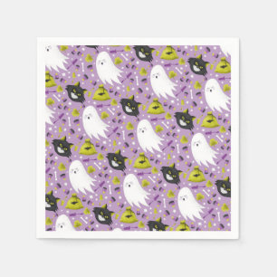 Halloween Ghost und Black Cats Serviette