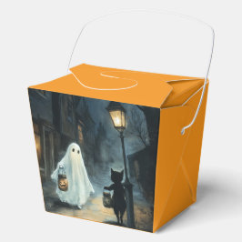 Halloween Ghost und Cat-Begegnung Geschenkschachtel