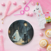 Halloween Ghost und Cat-Begegnung Pappteller (Party)