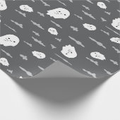 Halloween Ghost und Cloud Dark Gray Wrapping Paper Geschenkpapier (Ecke)