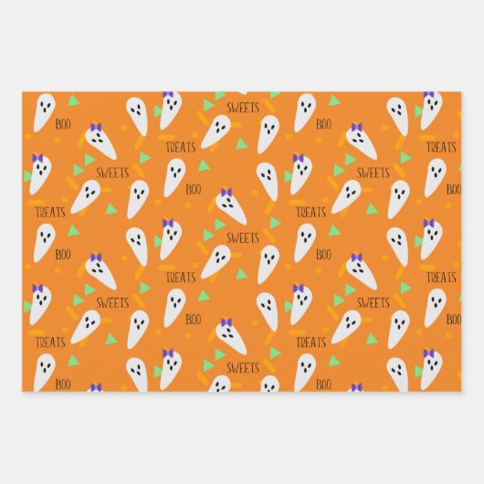 Halloween Ghost und Confetti Geschenkpapier Set (Vorderseite 3)