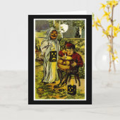 Halloween Ghost und Jack-o-Lantern Karte (Gelbe Blume)