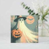 Halloween Ghost und Jack-o'lantern Spooky Karte (Stehend Vorderseite)