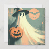 Halloween Ghost und Jack-o'lantern Spooky Karte (Vorderseite)