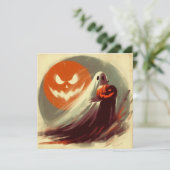 Halloween Ghost und Jack-o'lantern Spooky Karte (Stehend Vorderseite)