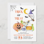Halloween Ghost und Pop Trick oder Treat Geburtsta Einladung (Vorderseite)