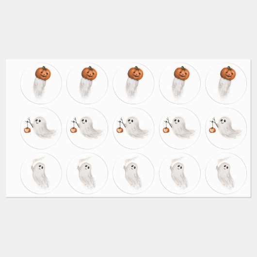 Halloween Ghost und Pumpkin Aufkleber Set (Blatt)
