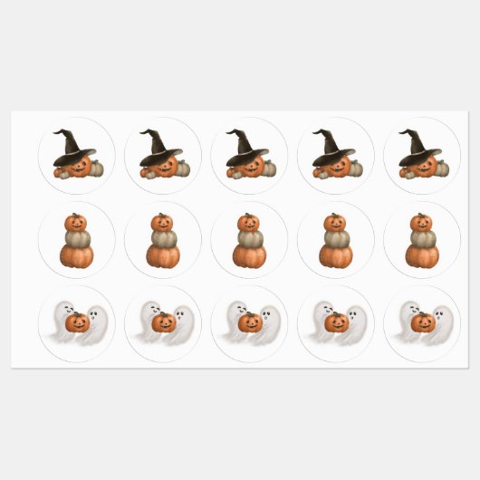 Halloween Ghost und Pumpkin Aufkleber Set (Blatt)