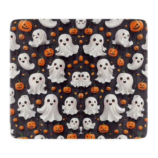 Halloween Ghost und Pumpkin Cutting Board Schneidebrett (Vorderseite)
