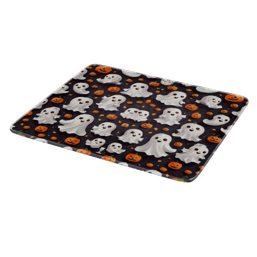 Halloween Ghost und Pumpkin Cutting Board Schneidebrett (Ecke)