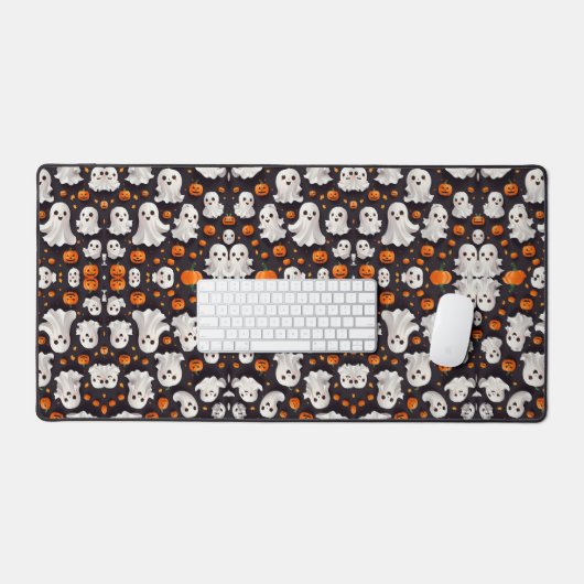 Halloween Ghost und Pumpkins Desk Mat Schreibtischunterlage (Tastatur & Maus)
