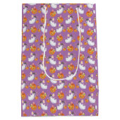 Halloween Ghost und Süßigkeiten nahtlose Muster-Wr Mittlere Geschenktüte (Rückseite)