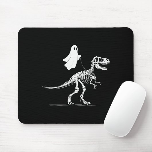 Halloween Ghost Walking Dinosaur Skeleton T Rex Fu Mousepad (Mit Mouse)