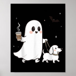 Halloween Ghost Walking Hund Spooky Jahreszeit Hal Poster