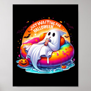 Halloween Ghost Warten Pool Float Fun Pumpkin Poster