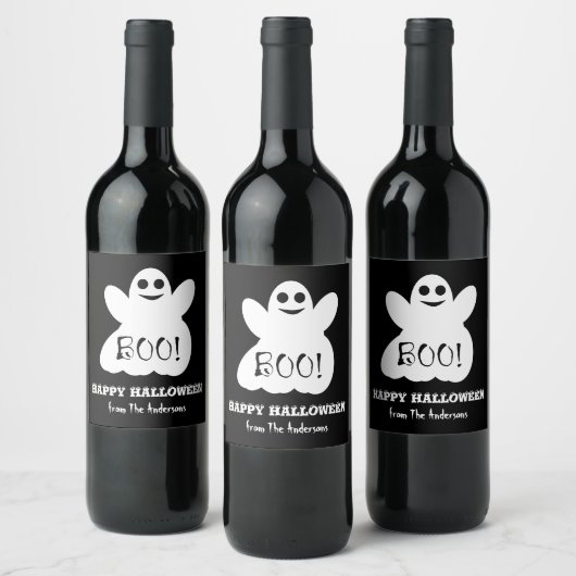 Halloween Ghost Wine Flasche Label Set Weinetikett (Flaschen)