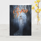 Halloween Ghost Woman Boo Karte (Gelbe Blume)