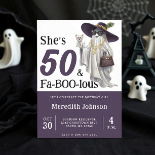 Halloween Ghost Women's Fabelous 50. Geburtstag Einladung