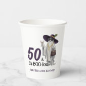 Halloween Ghost Women's Fabelous 50. Geburtstag Pappbecher (Vorderseite)