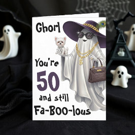 Halloween Ghost Womens Funny Happy 50. Geburtstag Karte