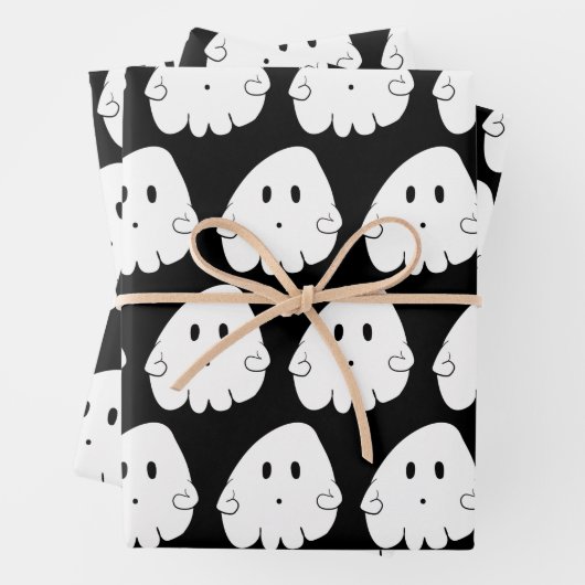 Halloween Ghost Wrapping Paper Geschenkpapier Set (Beispiel)