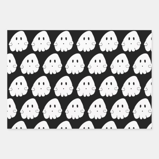 Halloween Ghost Wrapping Paper Geschenkpapier Set (Vorderseite)