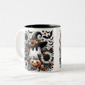 Halloween Ghost Zweifarbige Tasse (Vorderseite Links)
