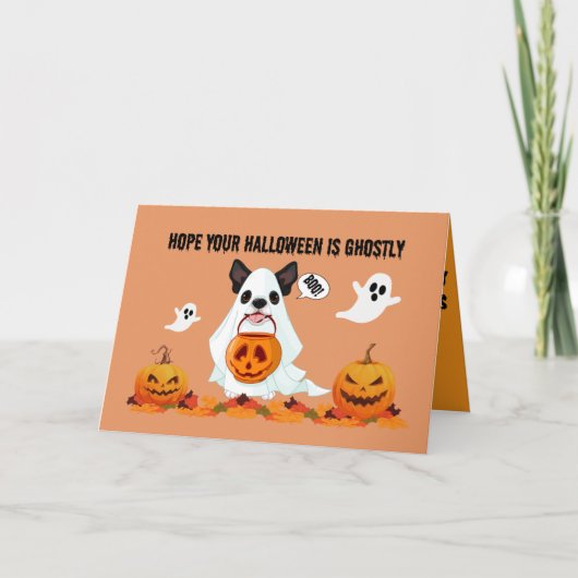 Halloween Ghosted Grußkarte Karte (Vorderseite)