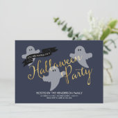Halloween Ghosties - Einladung Halloween-Party (Stehend Vorderseite)