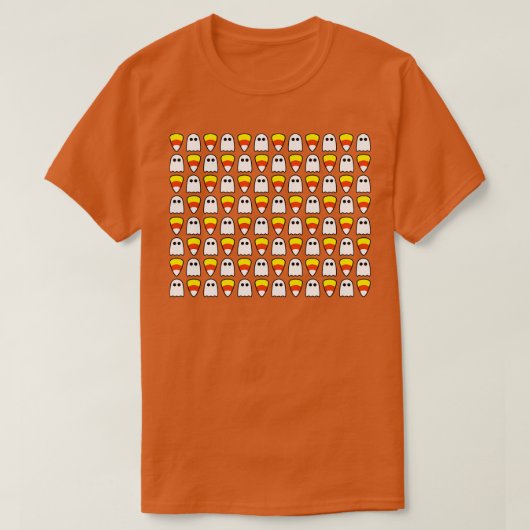 Halloween Ghosts and Candy Corn T-Shirt (Design vorne)