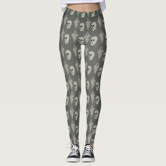 Halloween Ghosts and Skulls Leggings (Vorderseite)