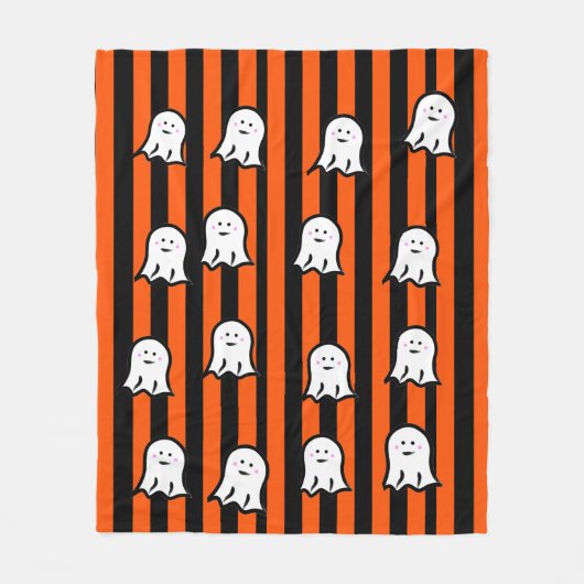 Halloween Ghosts and Stripes Fleece Blanket (Vorderseite)