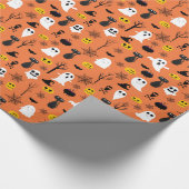 Halloween Ghosts Black Cats Spider Webs Spaß Geschenkpapier (Ecke)