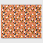 Halloween Ghosts Black Cats Spider Webs Spaß Geschenkpapier (Flach)