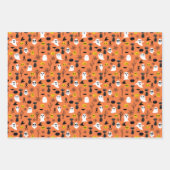 Halloween Ghosts Black Cats Spider Webs Spaß Geschenkpapier Set (Vorderseite 2)