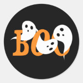 Halloween Ghosts Boo Black Runder Aufkleber (Vorderseite)