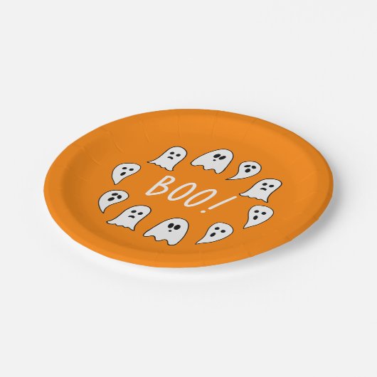 Halloween Ghosts Boo Pappteller (Schrägansicht)