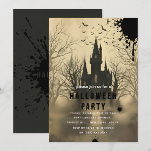 Halloween Ghosts Castle Einladung