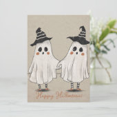 Halloween Ghosts Celebration Cards Einladung (Stehend Vorderseite)