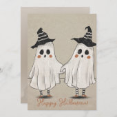 Halloween Ghosts Celebration Cards Einladung (Vorne/Hinten)