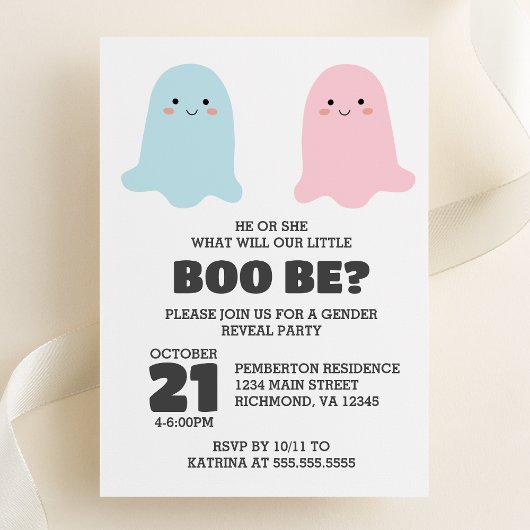 Halloween Ghosts Gender-Party Einladung
