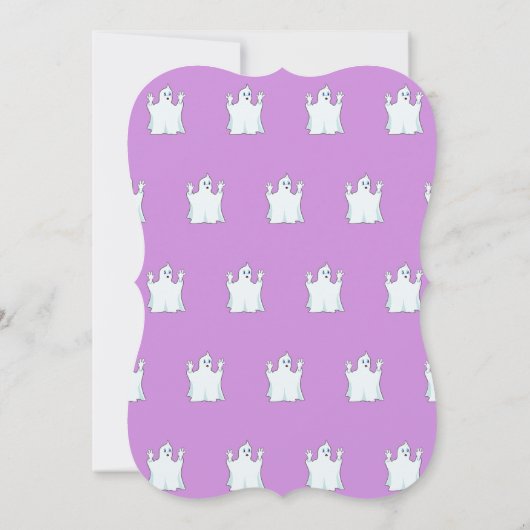 Halloween Ghosts in Violet Einladung (Rückseite)